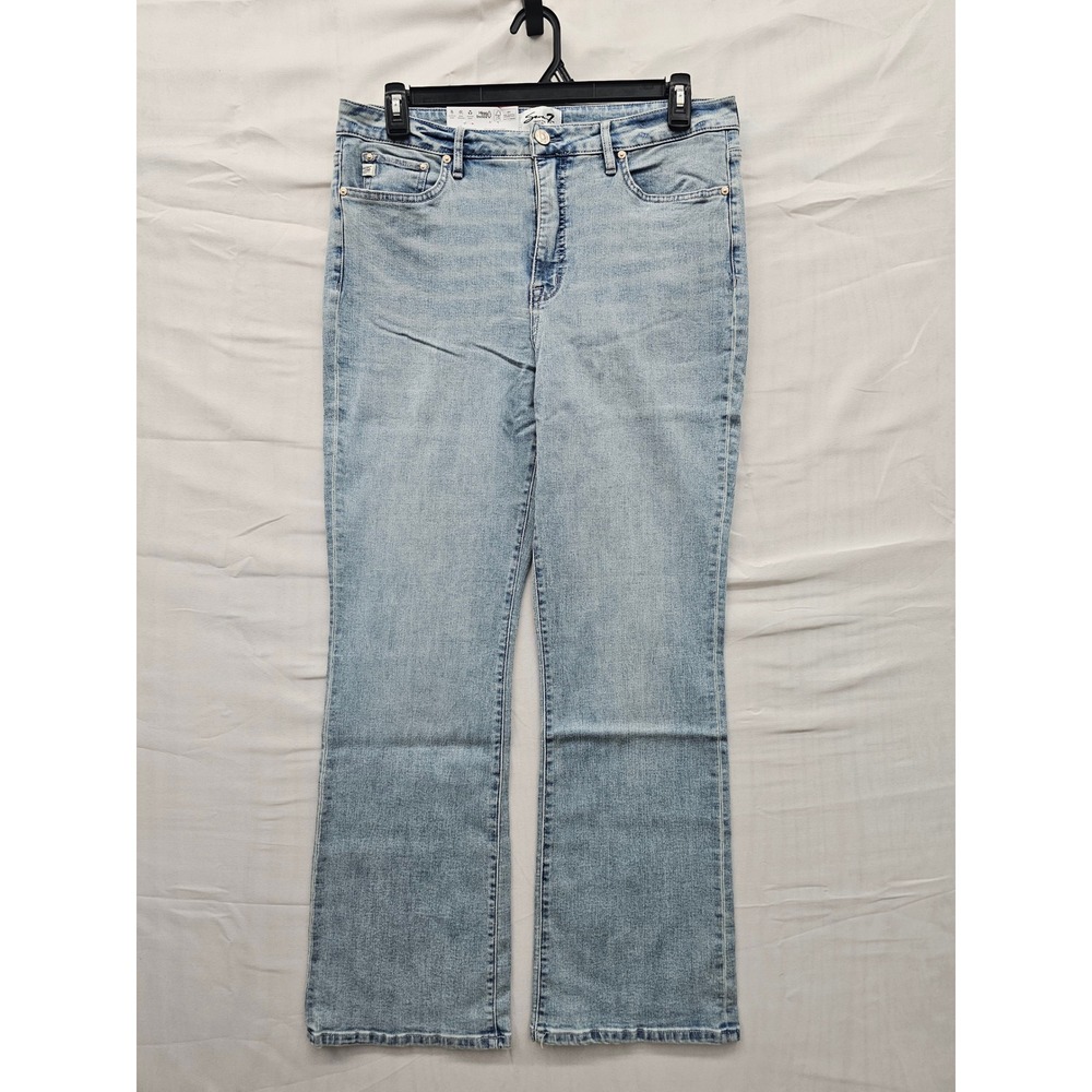 Seven7 Womens High Rise Bootcut Jeans Blue Cotton Blend Casual Size 14